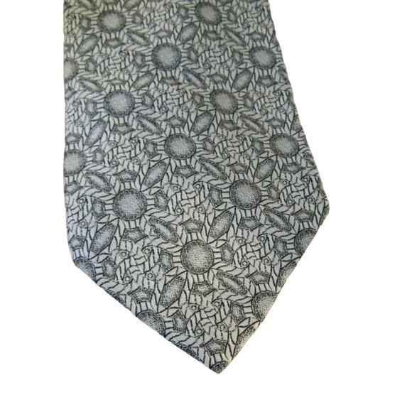 Vintage Wide White and Black Tie, Geometric Print Tie, Monsieur Cravatieur Tie - Picture 5 of 6
